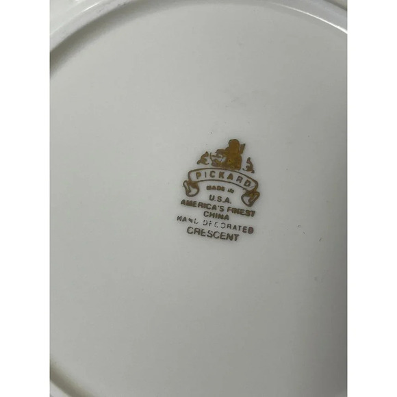 Pickard China Jubilee Bread and Butter Plate Hand Decorated Crescent White 6 1/4 - Picture 7 of 8